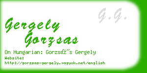 gergely gorzsas business card